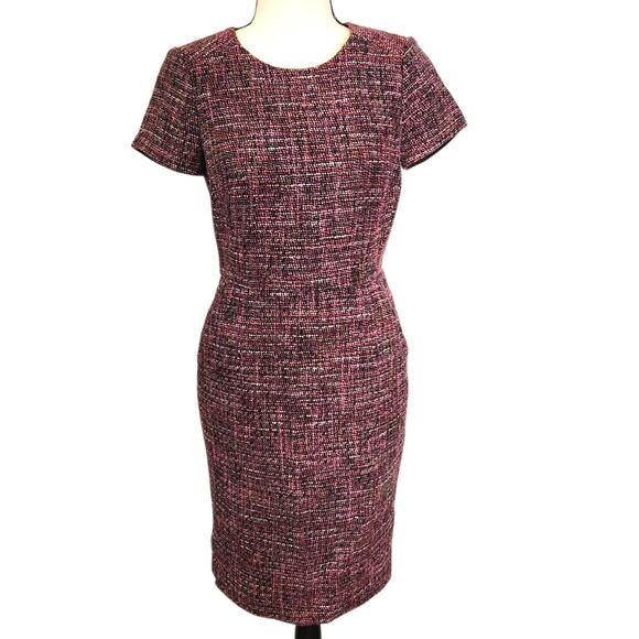 Boden Smart Day  Pink & Green Multi Color Tweed Shift Dress Size 6R - Picture 1 of 8